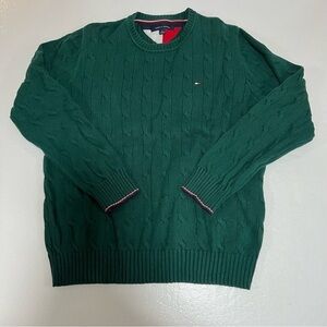 Tommy Hilfiger Size M Cotton Crew Neck‎ Green Pullover Sweater